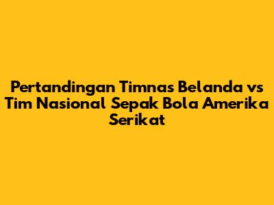 Pertandingan Timnas Belanda vs Tim Nasional Sepak Bola Amerika Serikat