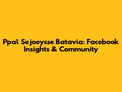 Ppal Sejoey'sse Batavia: Facebook Insights & Community