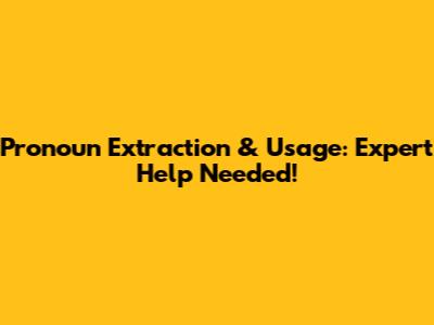 Pronoun Extraction & Usage: Expert Help Needed!
