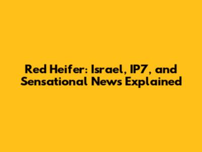 Red Heifer: Israel, IP7, and Sensational News Explained