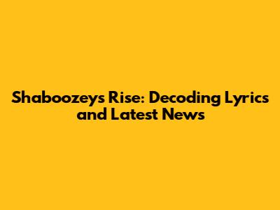Shaboozey's Rise: Decoding Lyrics and Latest News
