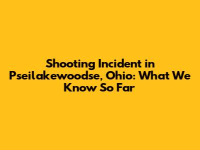 Shooting Incident in Pseilakewoodse, Ohio: What We Know So Far
