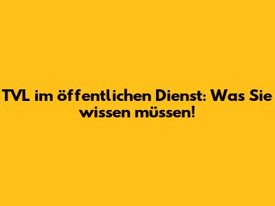 TVL im öffentlichen Dienst: Was Sie wissen müssen!