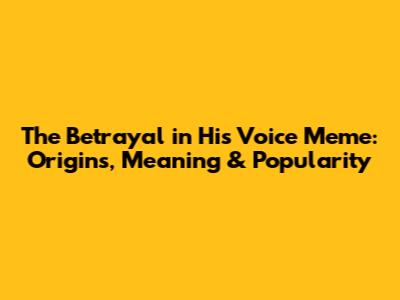 The Betrayal in His Voice Meme: Origins, Meaning & Popularity