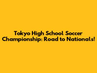 Tokyo High School Soccer Championship: Road to Nationals!