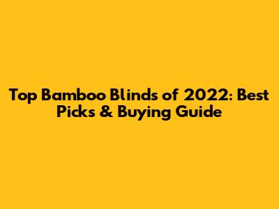 Top Bamboo Blinds of 2022: Best Picks & Buying Guide