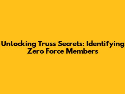 Unlocking Truss Secrets: Identifying Zero Force Members