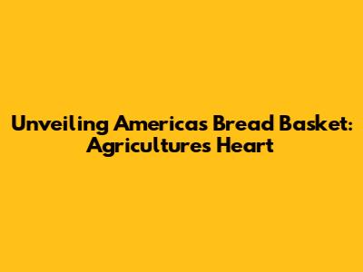 Unveiling America's Bread Basket: Agriculture's Heart