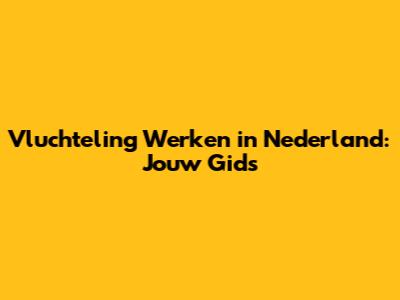 Vluchteling Werken in Nederland: Jouw Gids