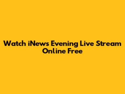 Watch iNews Evening Live Stream Online Free