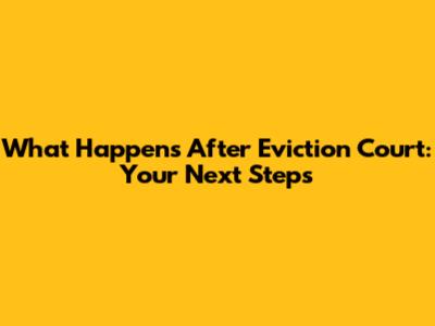 What Happens After Eviction Court: Your Next Steps