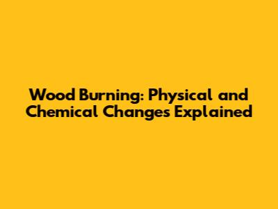 Wood Burning: Physical and Chemical Changes Explained