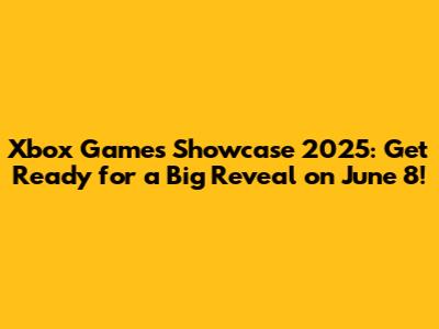 Xbox Games Showcase 2025: Get Ready for a Big Reveal on June 8!