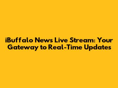 iBuffalo News Live Stream: Your Gateway to Real-Time Updates